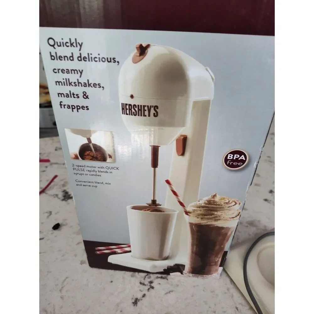 NEW Hershey's Chocolate Brand Milkshake Maker Mixer Brown Battery Power BPA FREE